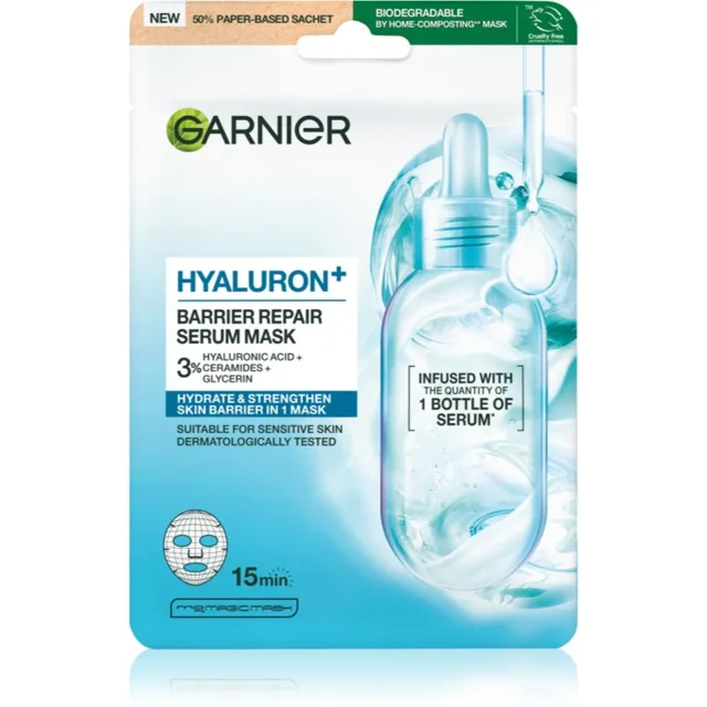 Garnier Hyaluron + hydratační pleťová maska s kyselinou hyaluronovou 1 ks