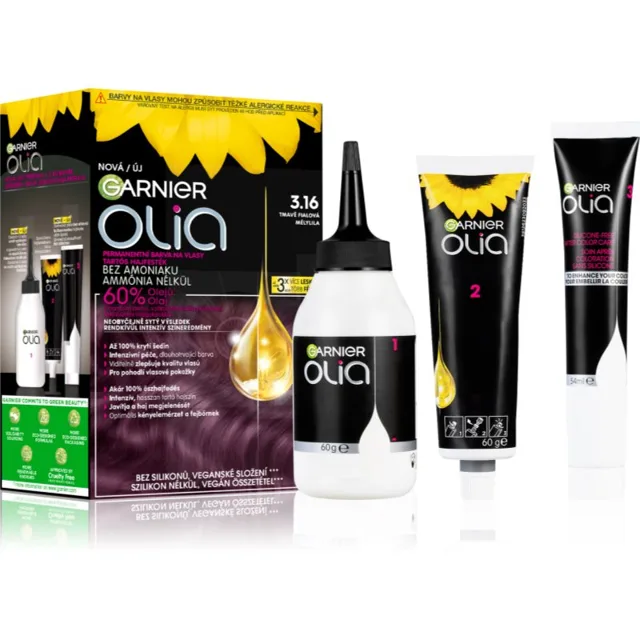 Garnier Olia Big Kit permanentní barva na vlasy odstín 3.16 Deep Violet