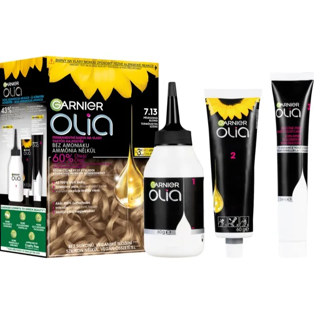 Garnier Olia Big Kit permanentní barva na vlasy odstín 7.13 Beige Dark Blond 1 ks