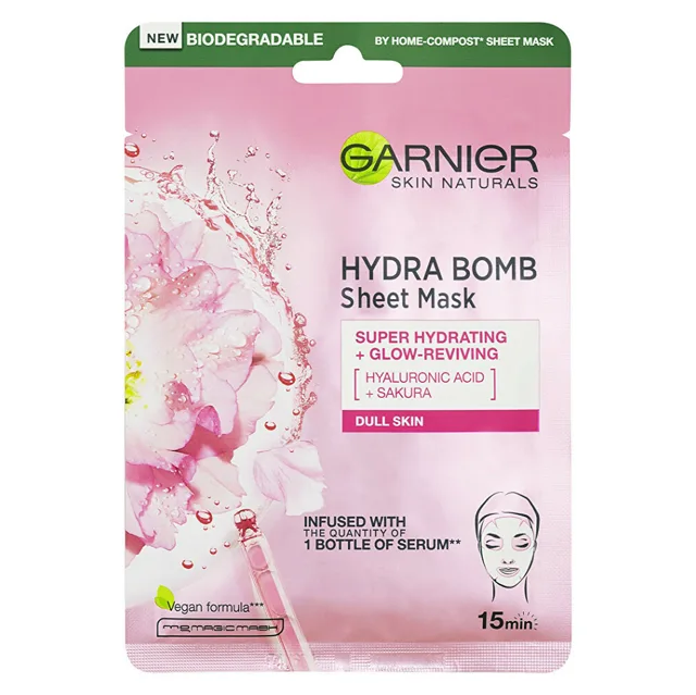 GARNIER Skin Naturals Hydra Bomb Textilní maska Sakura 28 g