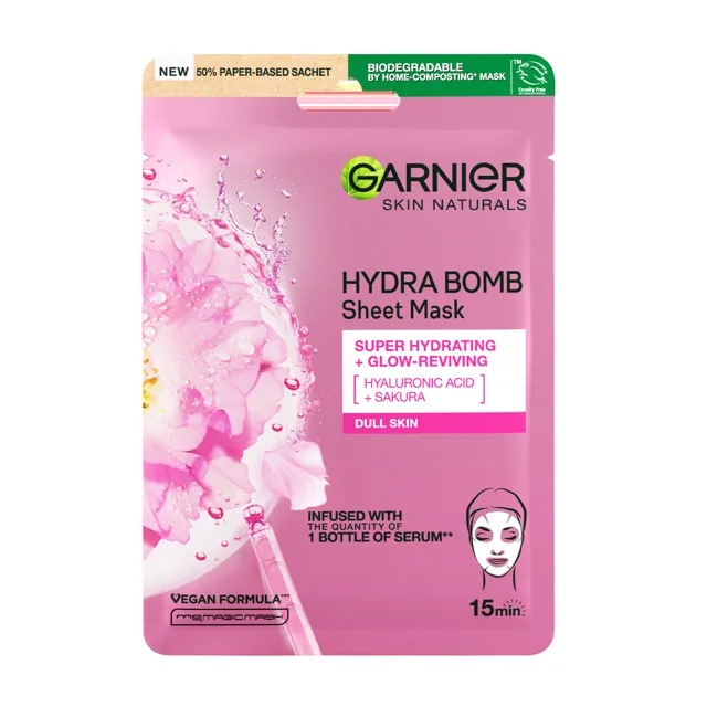 Garnier Skin Naturals Oživující textilní maska s výtažkem ze sakury 28 g