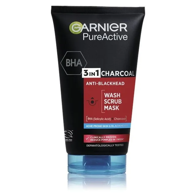 GARNIER Skin Naturals Pure Active 3v1 aktivní uhlí proti černým tečkám 150 ml