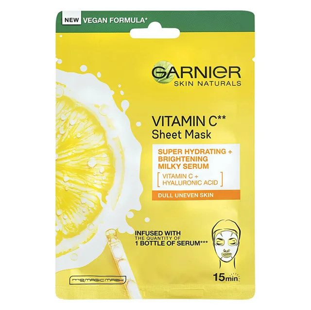 GARNIER Skin Naturals Textilní maska pro rozjasnění pleti s vitamínem C 28 g
