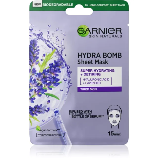 Garnier Textil Masks Hydra Bomb hydratační plátýnková maska s kyselinou hyaluronovou 28 g