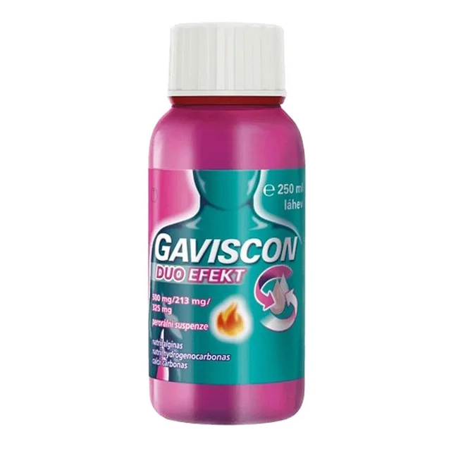 GAVISCON Duo efekt 500 mg/213 mg/325 mg perorální suspenze 250 ml