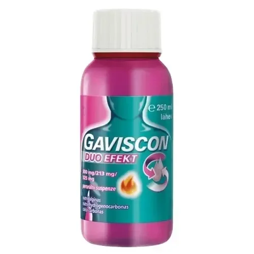 Gaviscon Duo Efekt 500 mg/213 mg/325 mg perorální suspenze 250ml