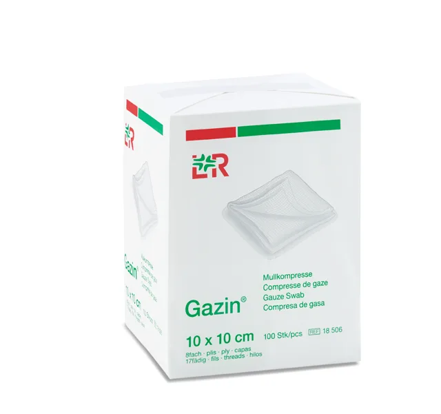 Gáza hydrofil.skl.kompr.Gazin 10x10cm/100ks 8vrst.