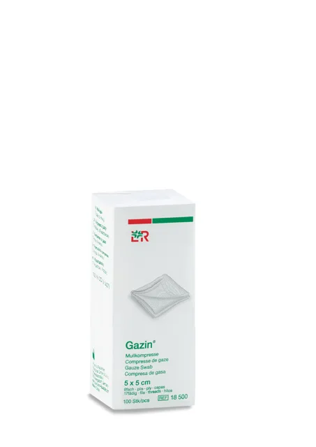 Gáza hydrofil.skl.kompr.Gazin 5x5cm/100ks 8vrstev