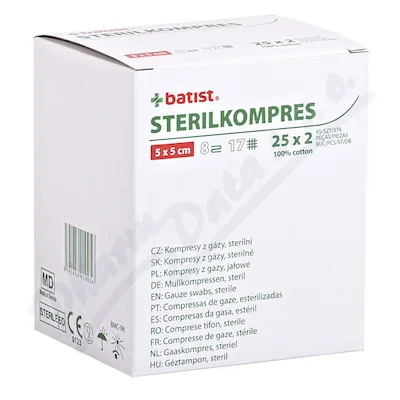 Gázový kompres STERILKOMPRES 5x5 25x2ks