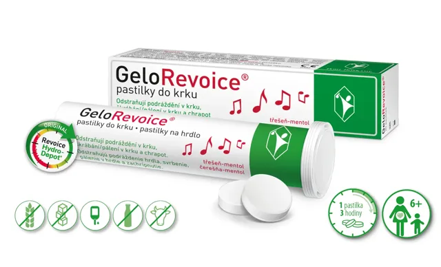 GeloRevoice pastilky do krku třešeň mentol 20 ks