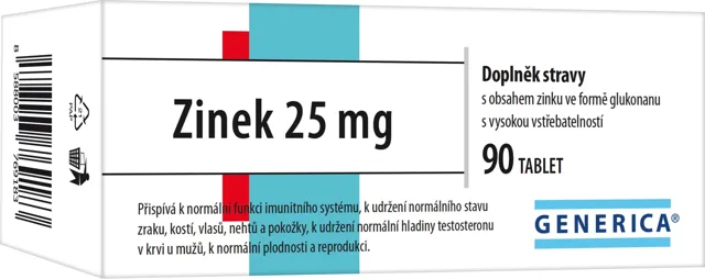 Generica Zinek 25 mg 90 tablet