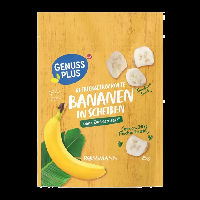 GENUSS PLUS Lyofilizované banánové plátky 25 g