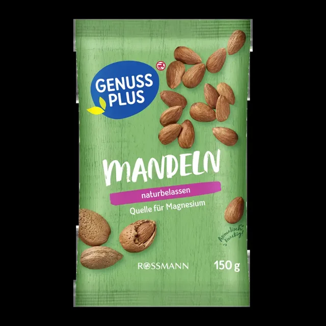 GENUSS PLUS Mandle nesolené  150 g