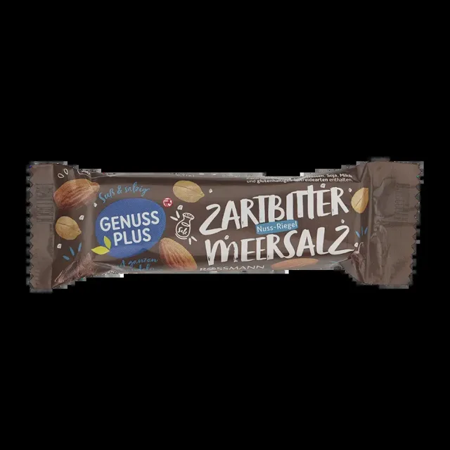 GENUSS PLUS Ořechová tyčinka v čokoládě s mořskou solí 40 g