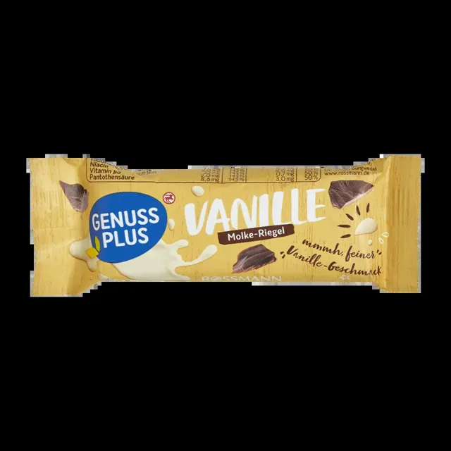 GENUSS PLUS Syrovátková tyčinka Vanilka s mléčnou čokoládou 35 g