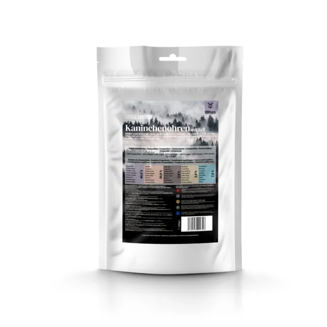 George & Bobs pamlsky pro psy 200 g - králičí uši se srstí