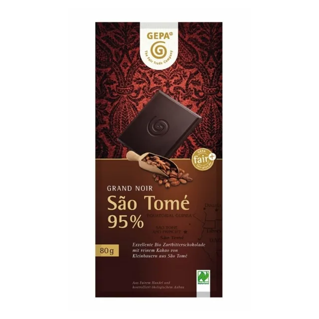 GEPA Hořká čokoláda s 95 % kakaa Sao Tomé BIO 80 g