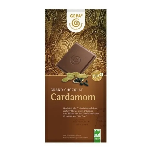 GEPA Mléčná čokoláda s kardamomem BIO 100 g