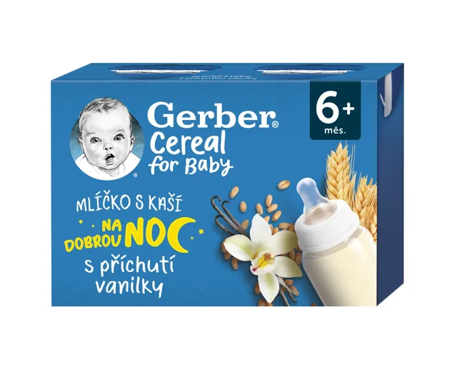 Gerber Cereal Mlíčko s kaší vanilkové 6m+ 2x200 ml