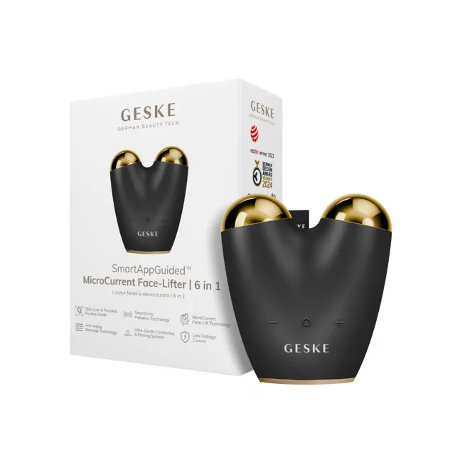 GESKE Mikroproudový masážní přístroj na obličej pro lifting pleti 6v1 (MicroCurrent Face-Lifter) Grey
