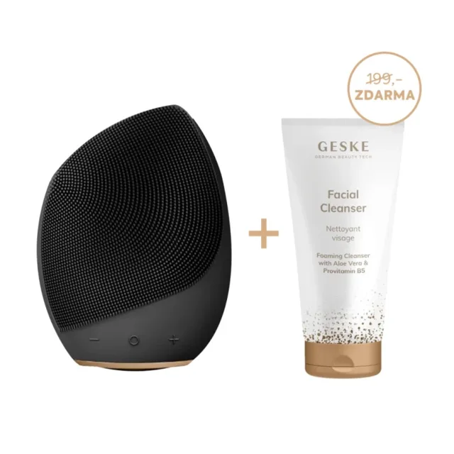 GESKE Sada Sonický čisticí kartáček na obličej 5v1 + gel na čištění pleti, 100 ml
