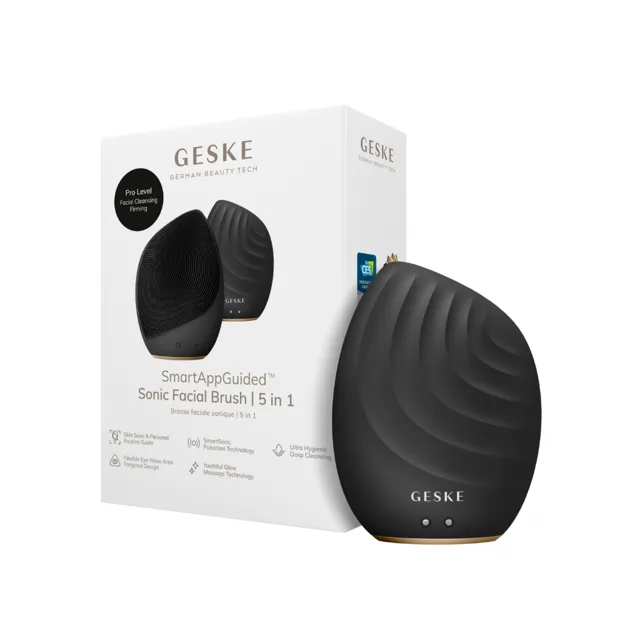 GESKE Sonický čisticí kartáček na obličej 5v1 (Sonic Facial Brush) Grey