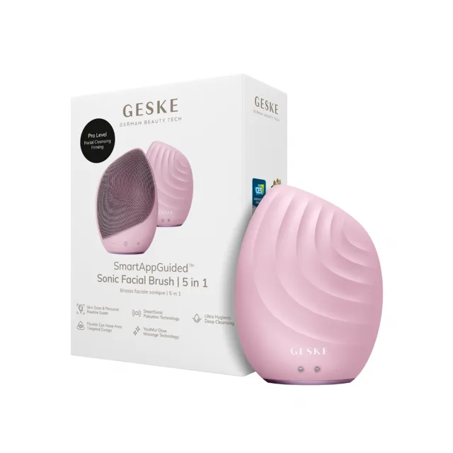 GESKE Sonický čisticí kartáček na obličej 5v1 (Sonic Facial Brush) Pink