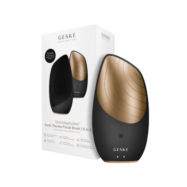 GESKE Termo sonický čisticí kartáček na pleť 6v1 (Sonic Thermo Facial Brush) Grey