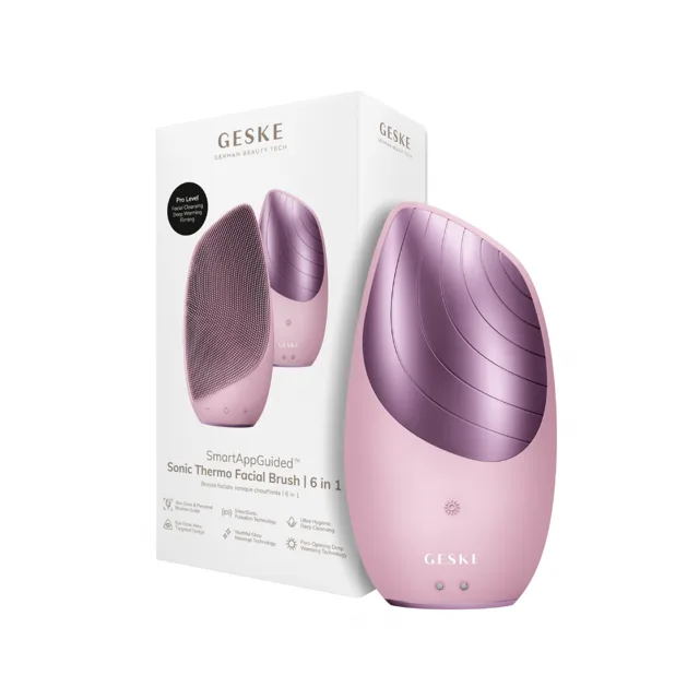 GESKE Termo sonický čisticí kartáček na pleť 6v1 (Sonic Thermo Facial Brush) Pink
