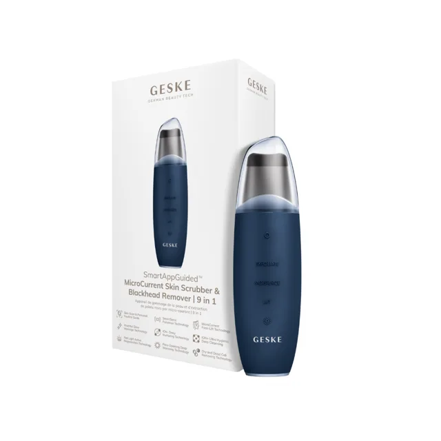 GESKE Ultrazvuková špachtle na obličej 9v1 (MicroCurrent Skin Scrubber & Blackhead Remover) Midnight