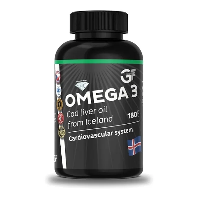 GF NUTRITION Omega 3 cod liver oil 180 kapslí