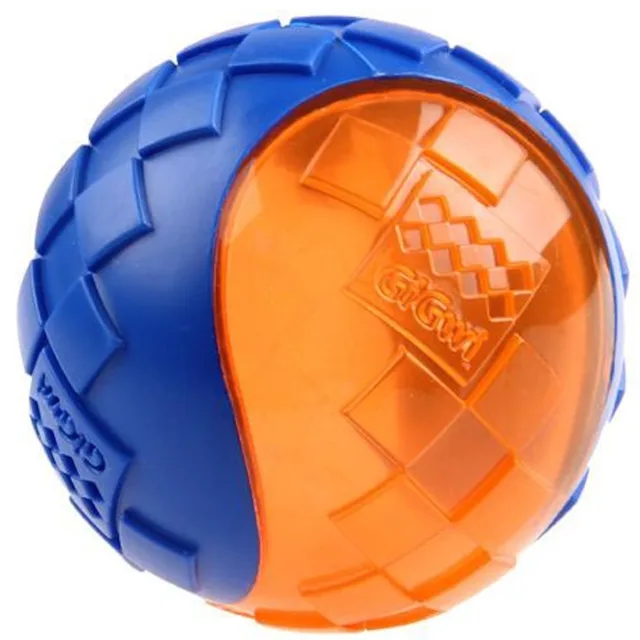 GIGWI Ball Míček pro psy transparentní modro/oranžový 6,4 cm