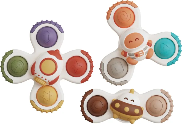 GiliGums Kosmické trio senzorických spinnerů – Pastel
