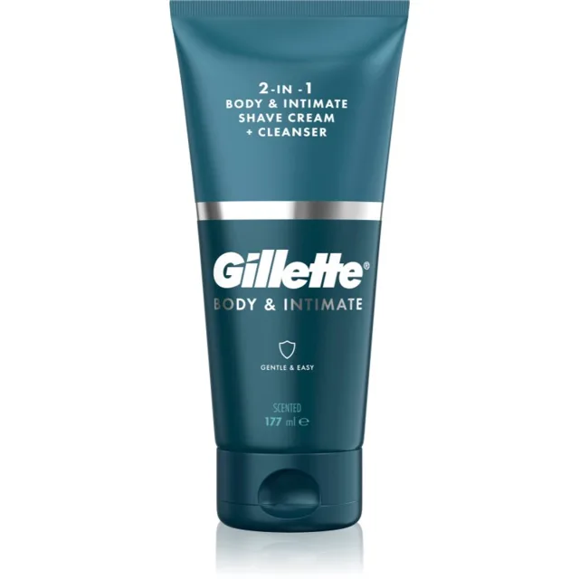 Gillette Body&Intimate 2in1 Shave Cream přípravek na holení třísel s mycí emulzí pro muže 150 ml