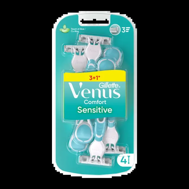Gillette Dámské jednorázové holicí strojky Venus Comfort Sensitive 4 ks