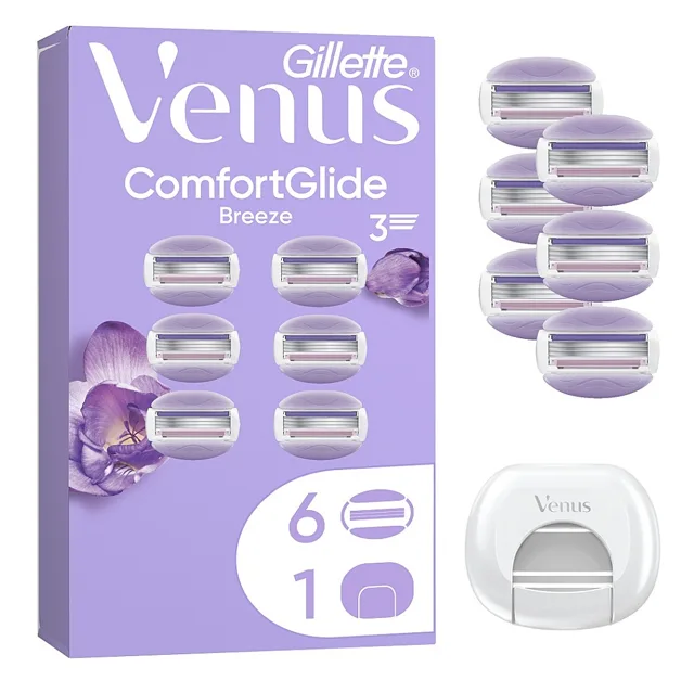 GILLETTE Venus ComfortGlide Breeze strojek + Náhradní hlavice 6 kusů