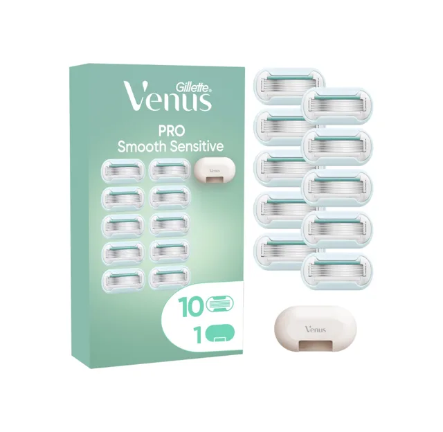 Gillette Venus Pro Smooth Sensitive dámské holicí hlavice + kryt 10 ks