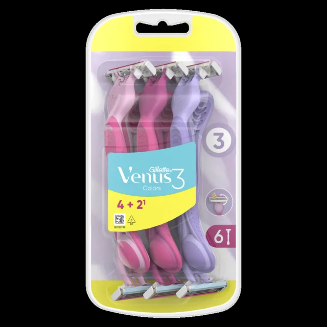 GILLETTE Venus3 Yellow Dámská pohotová holítka 6 kusů
