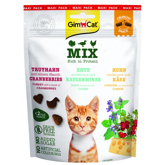 GimCat Crunchy Snacks - výhodné balení: krocan, kachna, kuřecí (2 x 140 g)