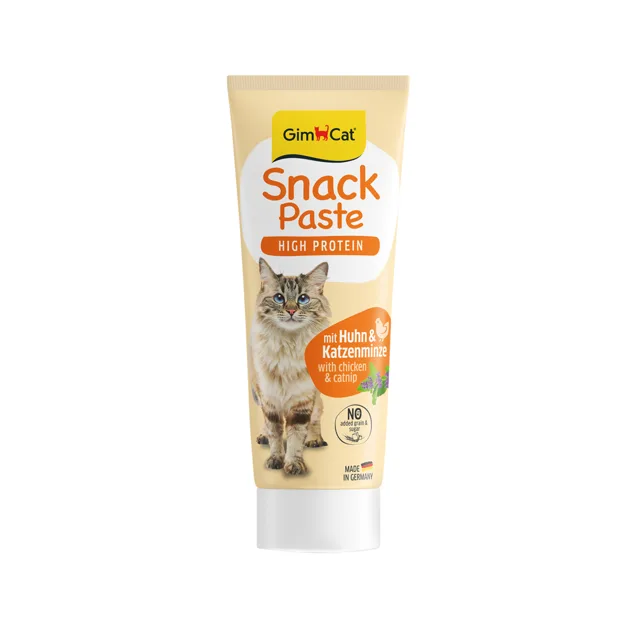 GimCat High Protein snackpasta 75 g - výhodné balení: 3 x kuře a šanta kočičí