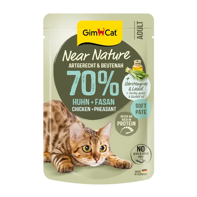 GimCat Near Nature 16 x 85 g - kuře a bažant