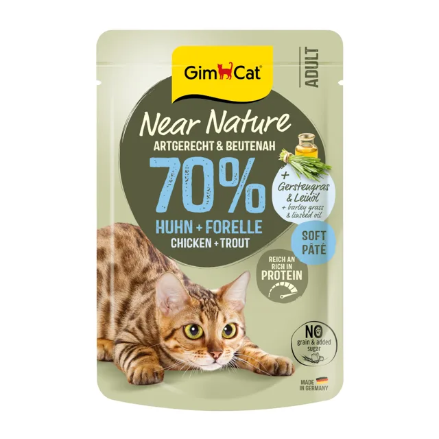 GimCat Near Nature 16 x 85 g - kuře a pstruh