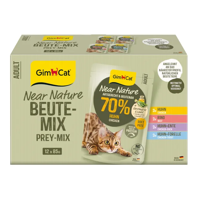 GimCat Near Nature zkušební balení 12 x 85 g - míchané balení (4 druhy)