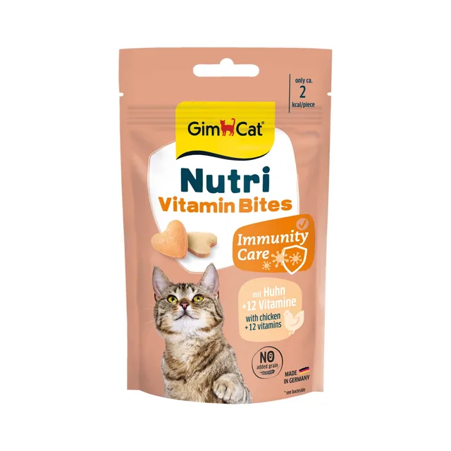 GimCat Nutri Vitamin Bites s kuřecím - Výhodné balení: 3 x 40 g