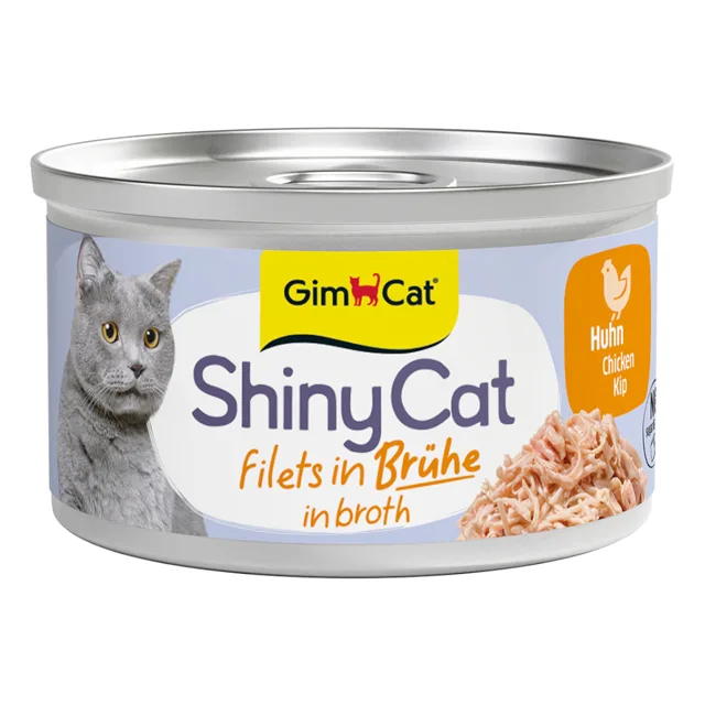 GimCat ShinyCat Filet ve vývaru 24 x 70 g - výhodné balení - Kuřecí