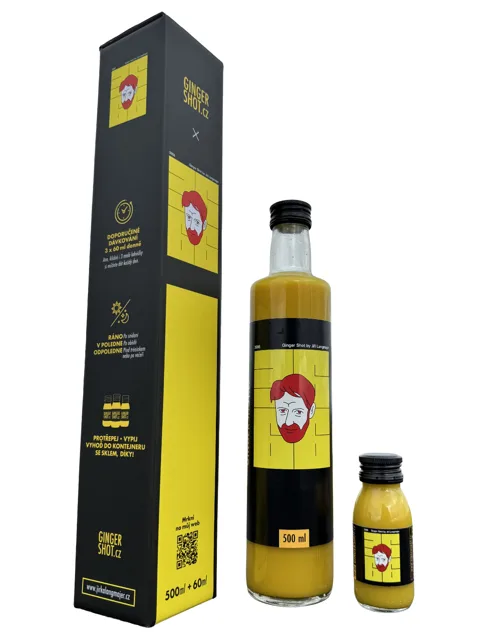 Ginger Shot v dárkové krabičce, 1x 500 ml + 1x 60 ml