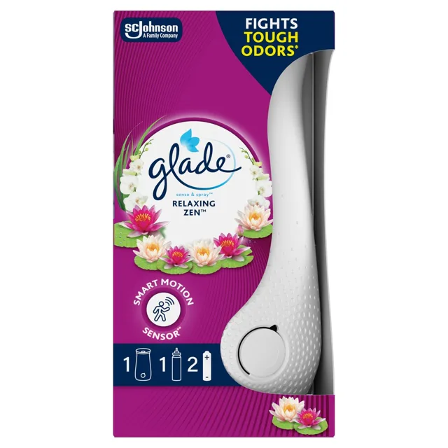 Glade Automatický osvěžovač vzduchu Sense & Spray + náplň Relaxing Zen 18 ml