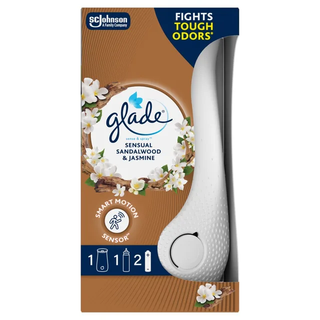 Glade Automatický osvěžovač vzduchu Sense & Spray + náplň Sensual Sandalwood & Jasmin 18 ml