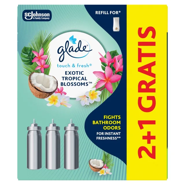 Glade Sada náplní do osvěžovače vzduchu Touch & Fresh Exotic Tropical Blossoms 2+1