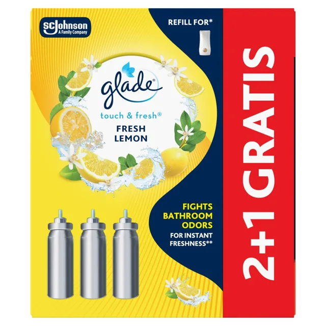 Glade Sada náplní do osvěžovače vzduchu Touch & Fresh Fresh Lemon 2+1